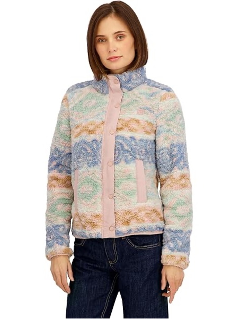Billabong Pastel full zip Sherpa jacket size M